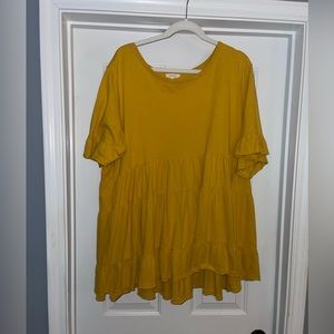 Mustard, yellow, baby doll top